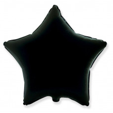 Шар (18''/46 см) Звезда, Черный, 1 шт. 