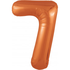 Шар (40''/102 см) Цифра, 7 Slim, Папайя, 1 шт. в уп. 