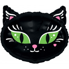 Шар (26''/66 см) Фигура, Кошечка, Черный, 1 шт. в уп. 