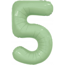 Шар (40''/102 см) Цифра, 5 Slim, Олива, 1 шт. в уп. 