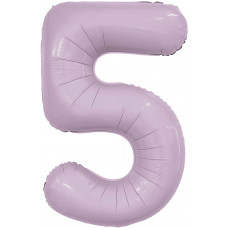 Шар (40''/102 см) Цифра, 5 Slim, Орхидея, 1 шт. в уп. 