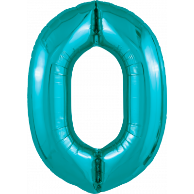 Шар (40''/102 см) Цифра, 0 Slim, Океан, 1 шт. в уп. 