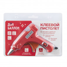 Клеевой низкотемпературный пистолет 110-240 В, 20 Вт, для D 7 мм, 13*11,5*2,5 см, 1 шт.